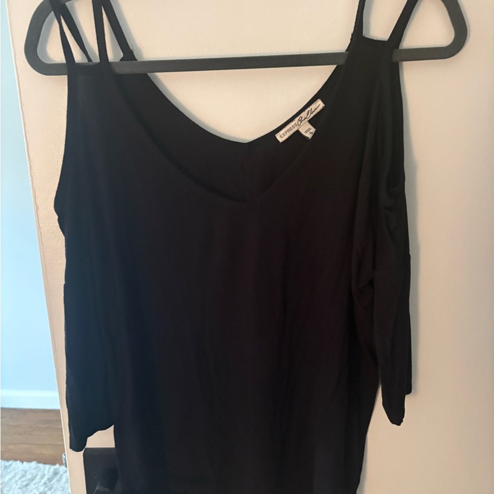 Express Black Cold-Shoulder Camisole Top